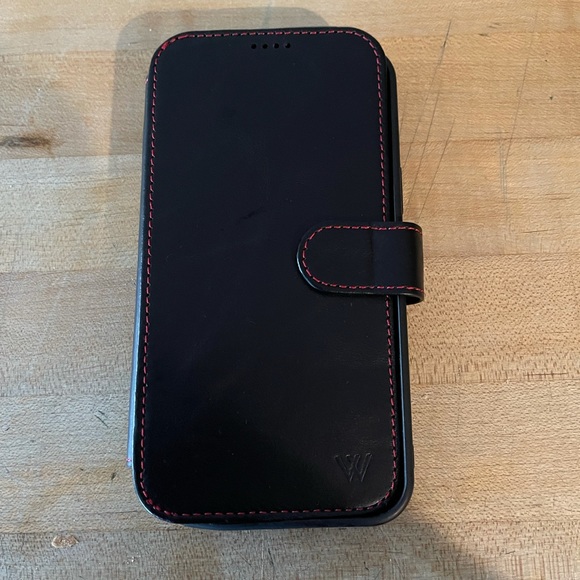 Black Leather Cellphone case with wallet. - Picture 1 of 3